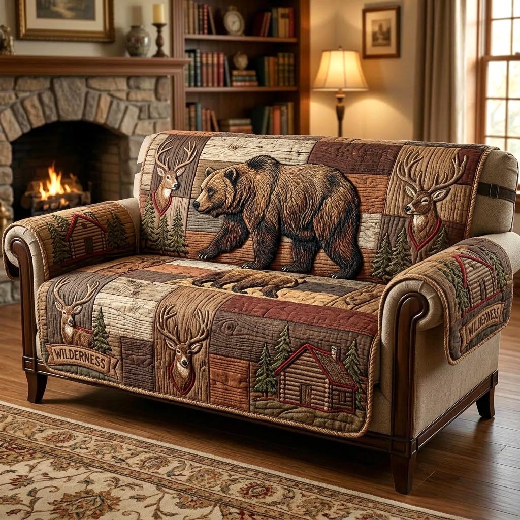 Lodge Bear Sofa Cover