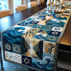 Star of David Blocks with Waves Table Runner
