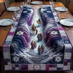 Purple Waves with Camel Caravan Table Runner