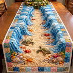 Turtles Crabs and Starfish on Shore Table Runner