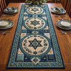 Star of David Medallion on Teal Table Runner