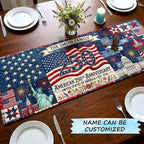 American 250th Anniversary Statue and Eagle Table Runner