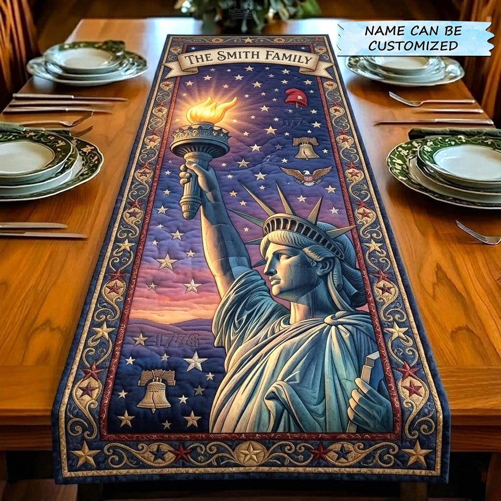 Statue of Liberty at Dusk Table Runner