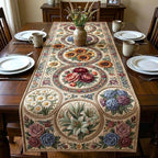 Rose and Hydrangea Medallions Table Runner