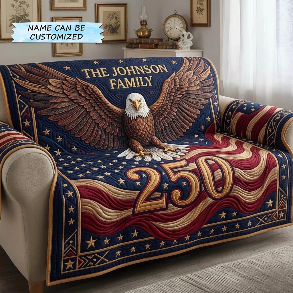 Gold Eagle Above the 250 Banner Sofa Cover