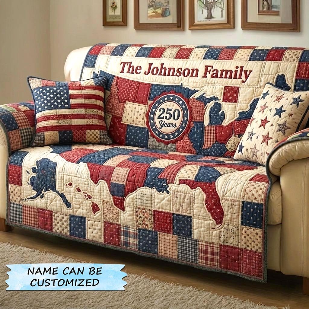 Flag Patchwork with 250 Medallion Sofa Cover