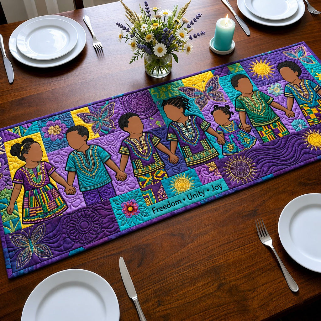 Juneteenth Freedom Unity Joy Figures Table Runner