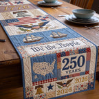 We the People 250 Years Map Table Runner