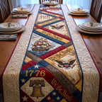 Diagonal 1776 Blocks with Ships Table Runner