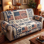 We the People on Cream Flags Sofa Cover