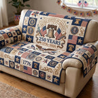 Liberty Bell Blocks in Blue Sofa Cover