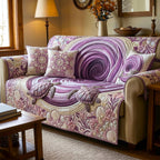 Turtles in the Lavender Swirl Sofa Cover