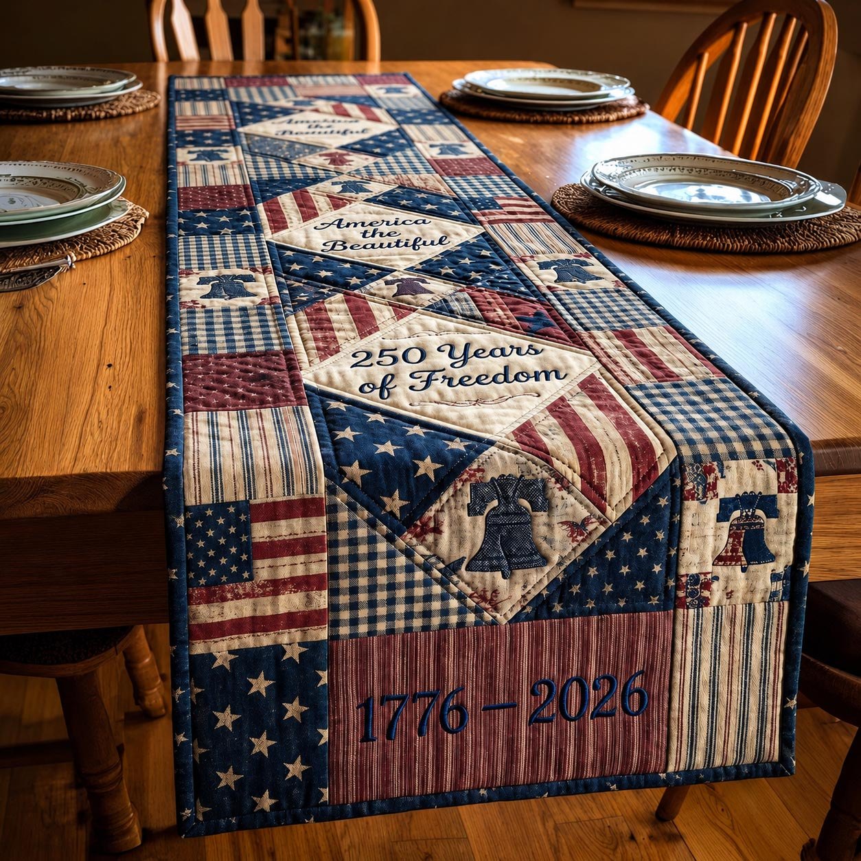 250 Years of Freedom 1776 to 2026 Table Runner