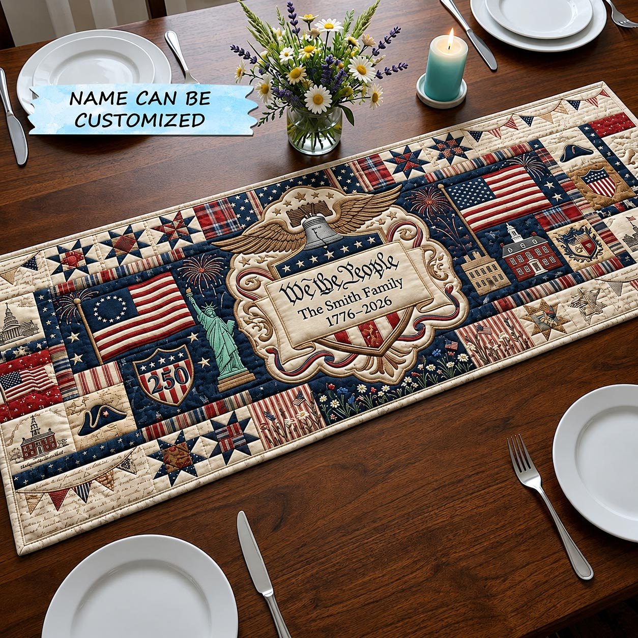 Liberty Patch Qtcuz Table Runner
