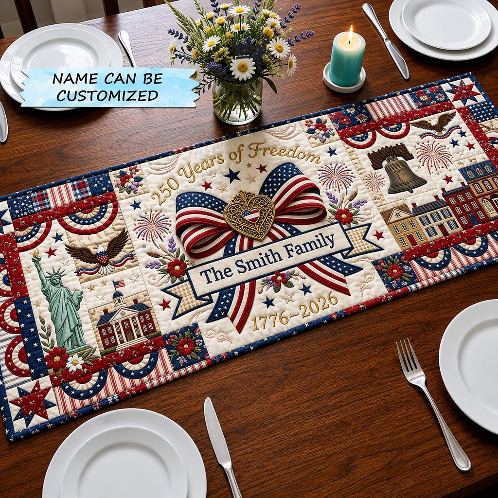 250 Years of Freedom Family Banner Table Runner