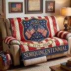 Semiquincentennial Shield with Crossed Flags Sofa Cover