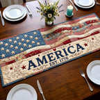 America Est 1776 Flag Banner Table Runner
