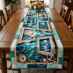Ocean Window Frames with Compass Table Runner