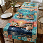 Sunset Beach with Shells and Coral Table Runner