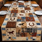Horseshoes and Horses in Blocks Table Runner