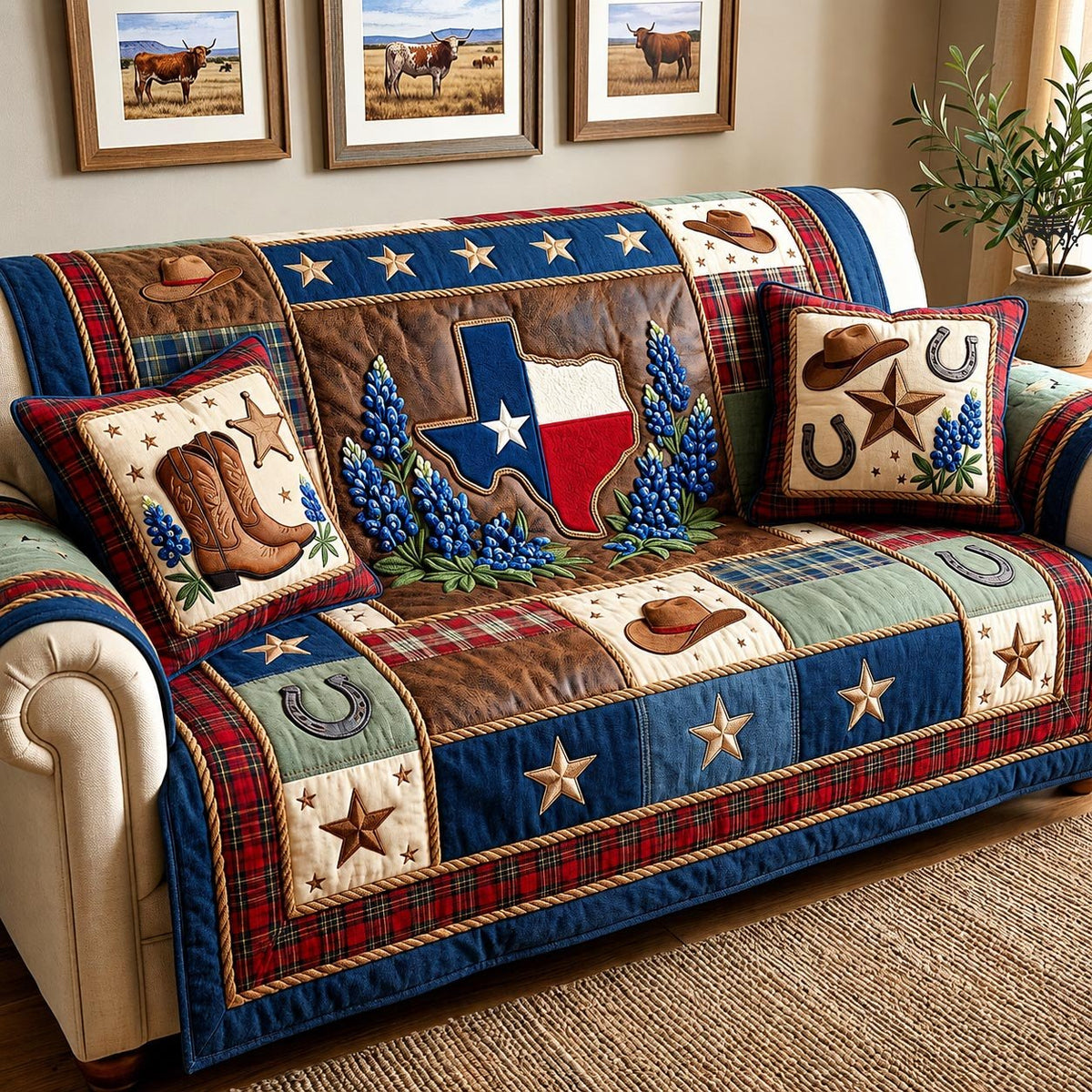Bluebonnet State Sofa Cover