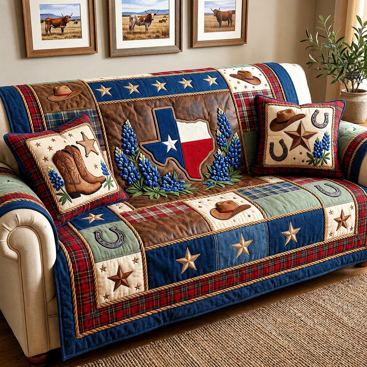 Bluebonnet State Sofa Cover