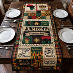 Juneteenth Freedom Day Blocks Table Runner