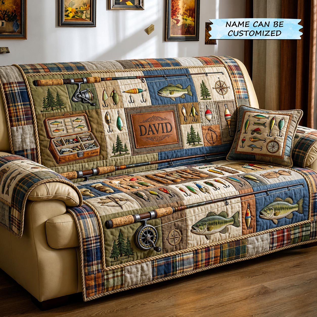 Fishing Retreat Qtcuz Sofa Cover