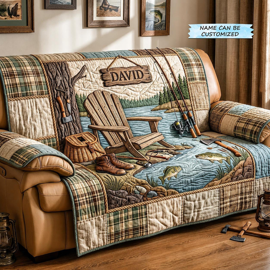 Gone Fishing Qtcuz Sofa Cover