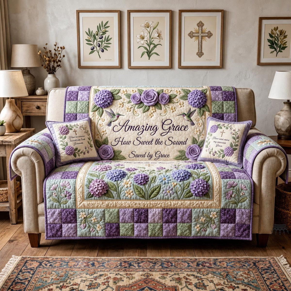 Faith Blossom Sofa Cover