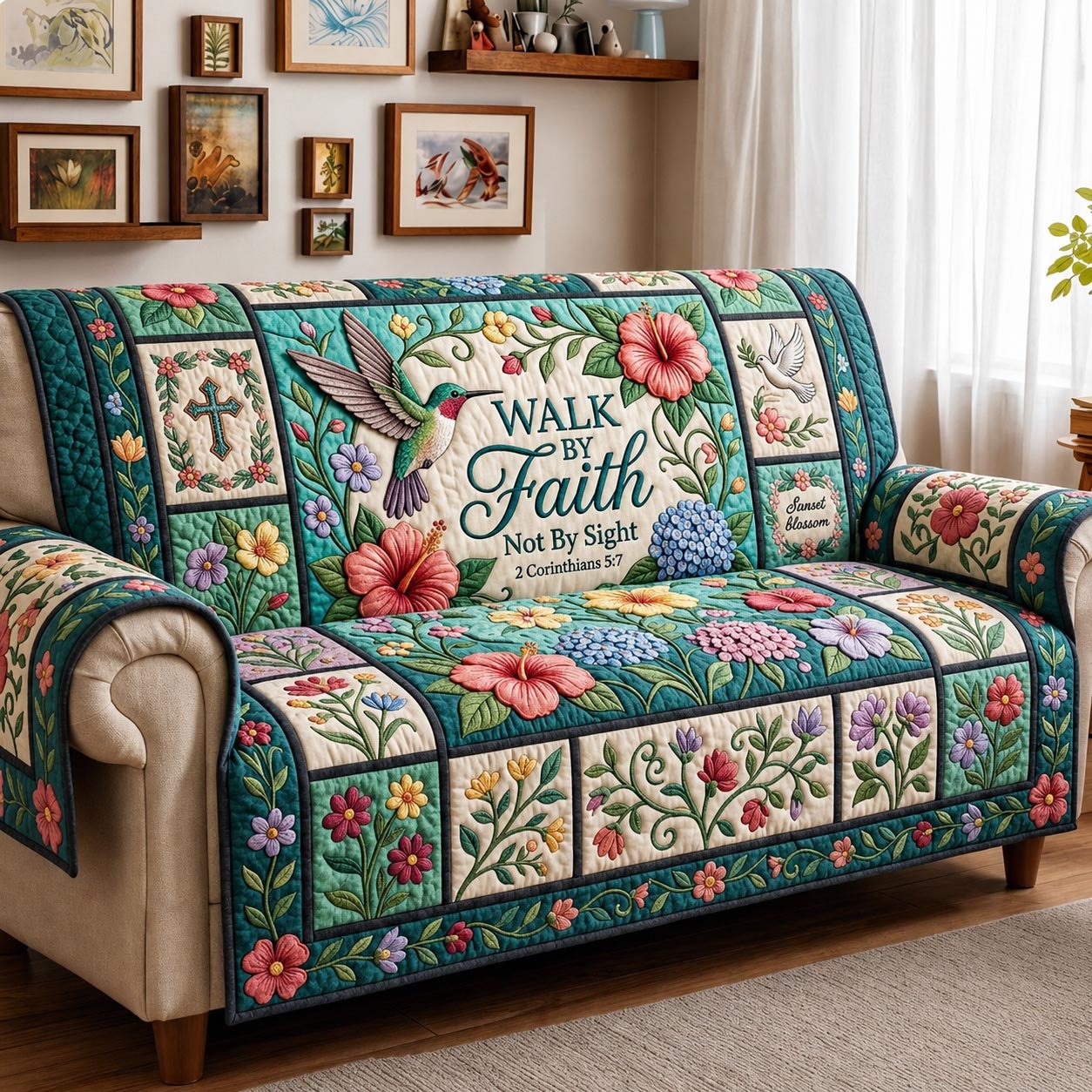 Blessed Blooms Sofa Cover