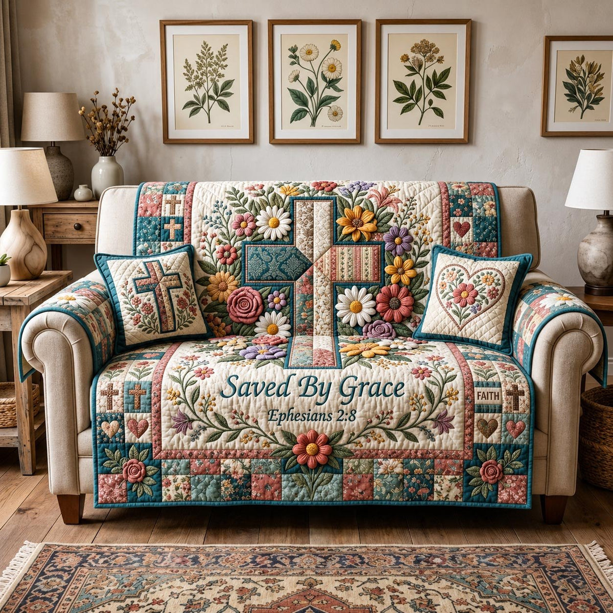 Blooming Faith Sofa Cover