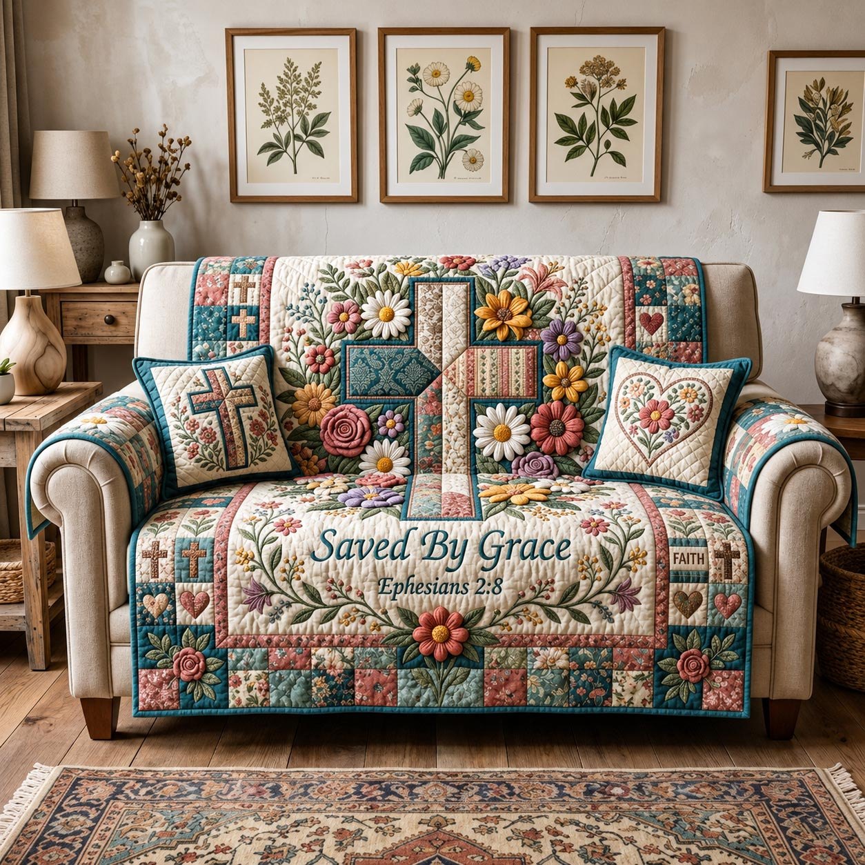 Blooming Faith Sofa Cover