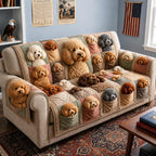 Poodle Love Sofa Cover