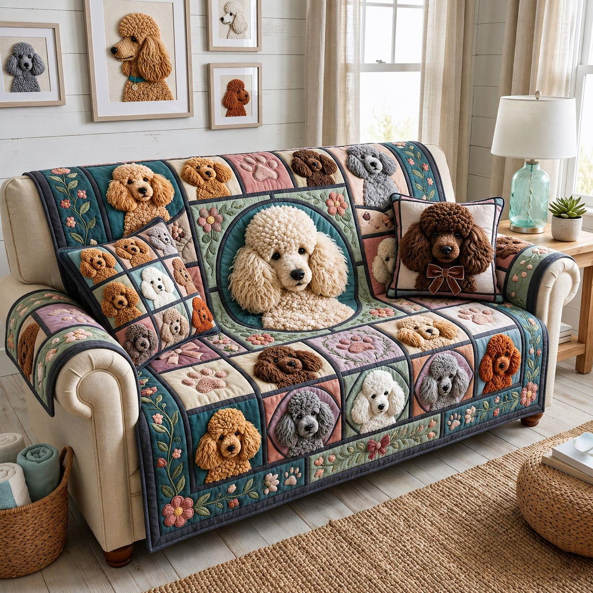 Poodle Dreams Sofa Cover