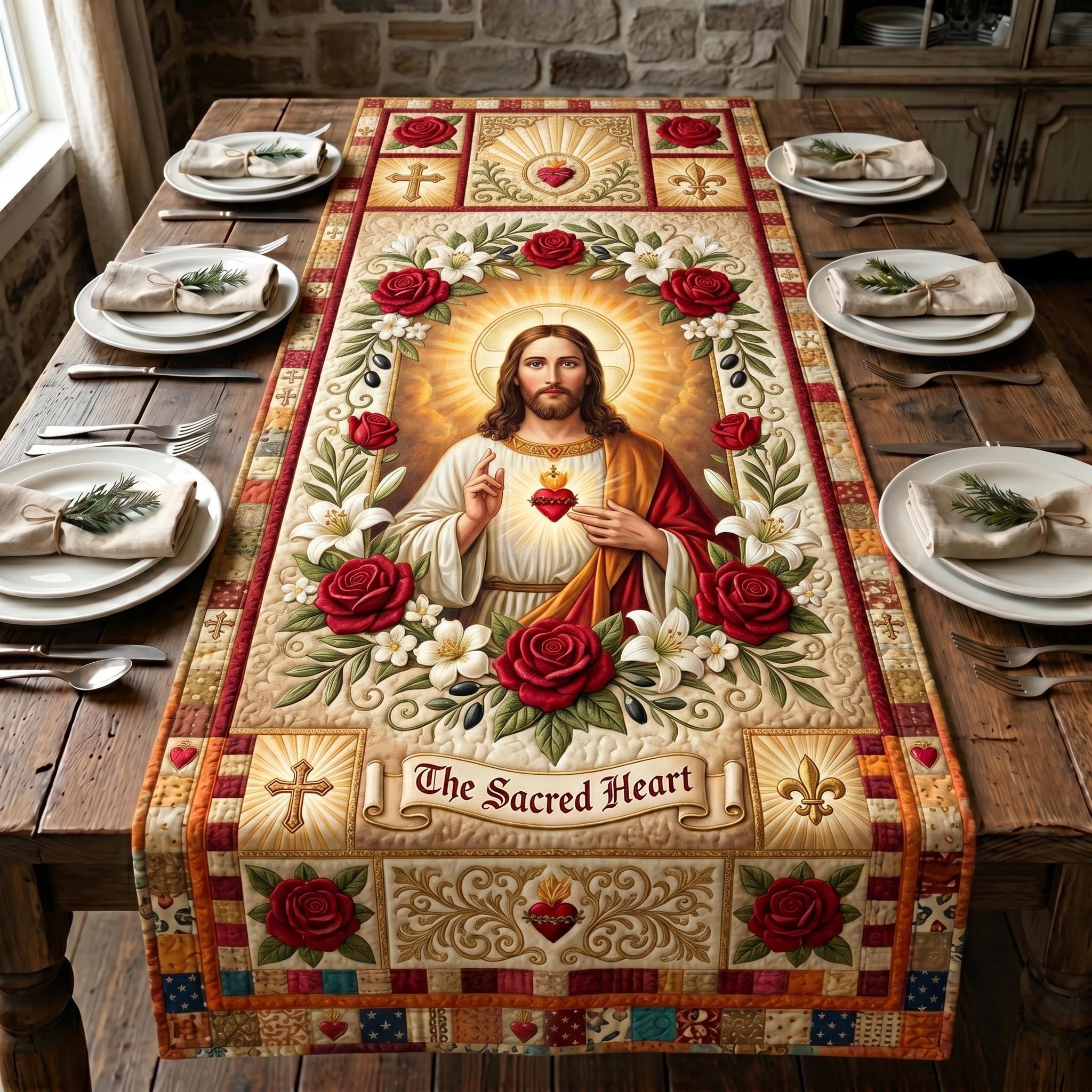 Divine Heart Table Runner