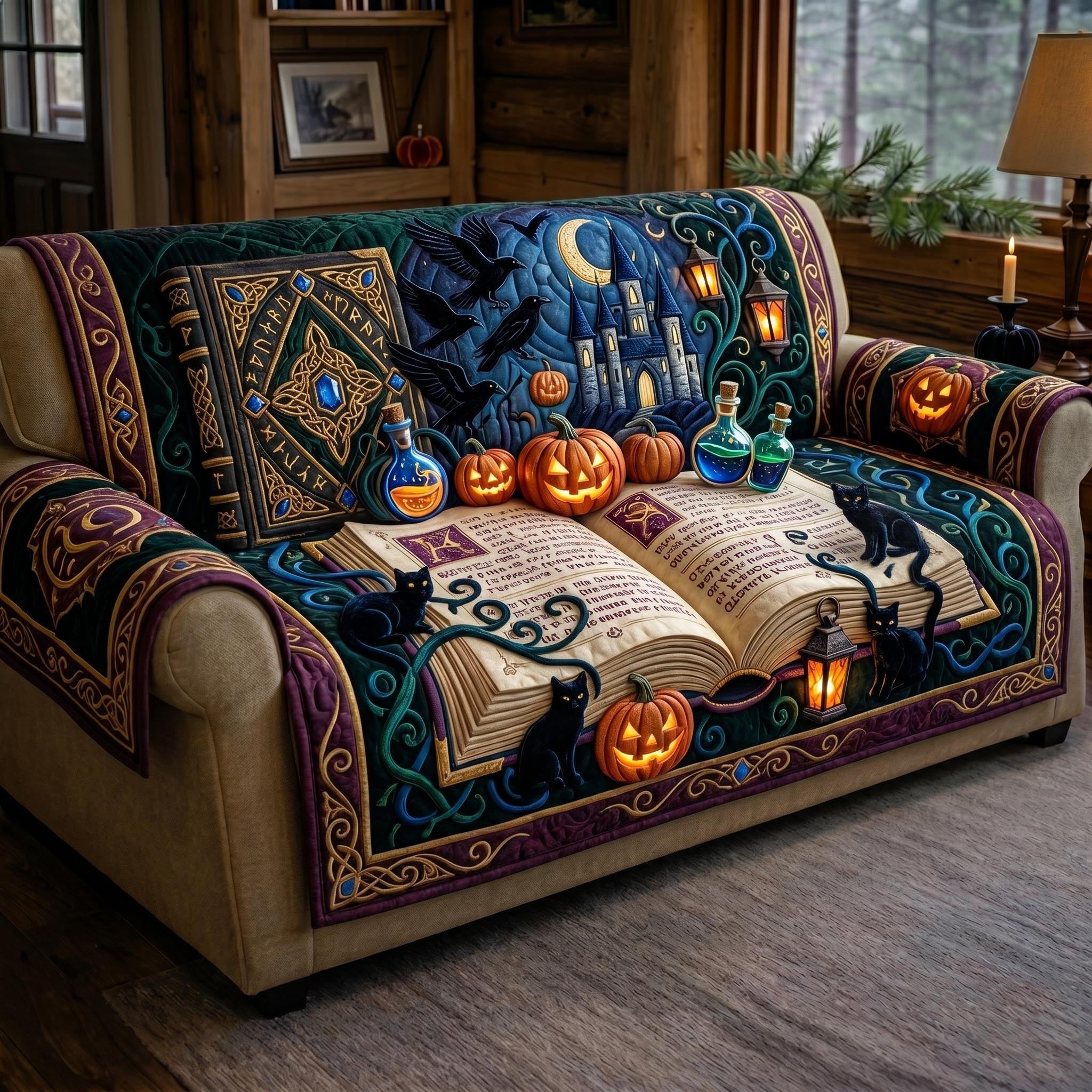 Pumpkin Magic Sofa Cover