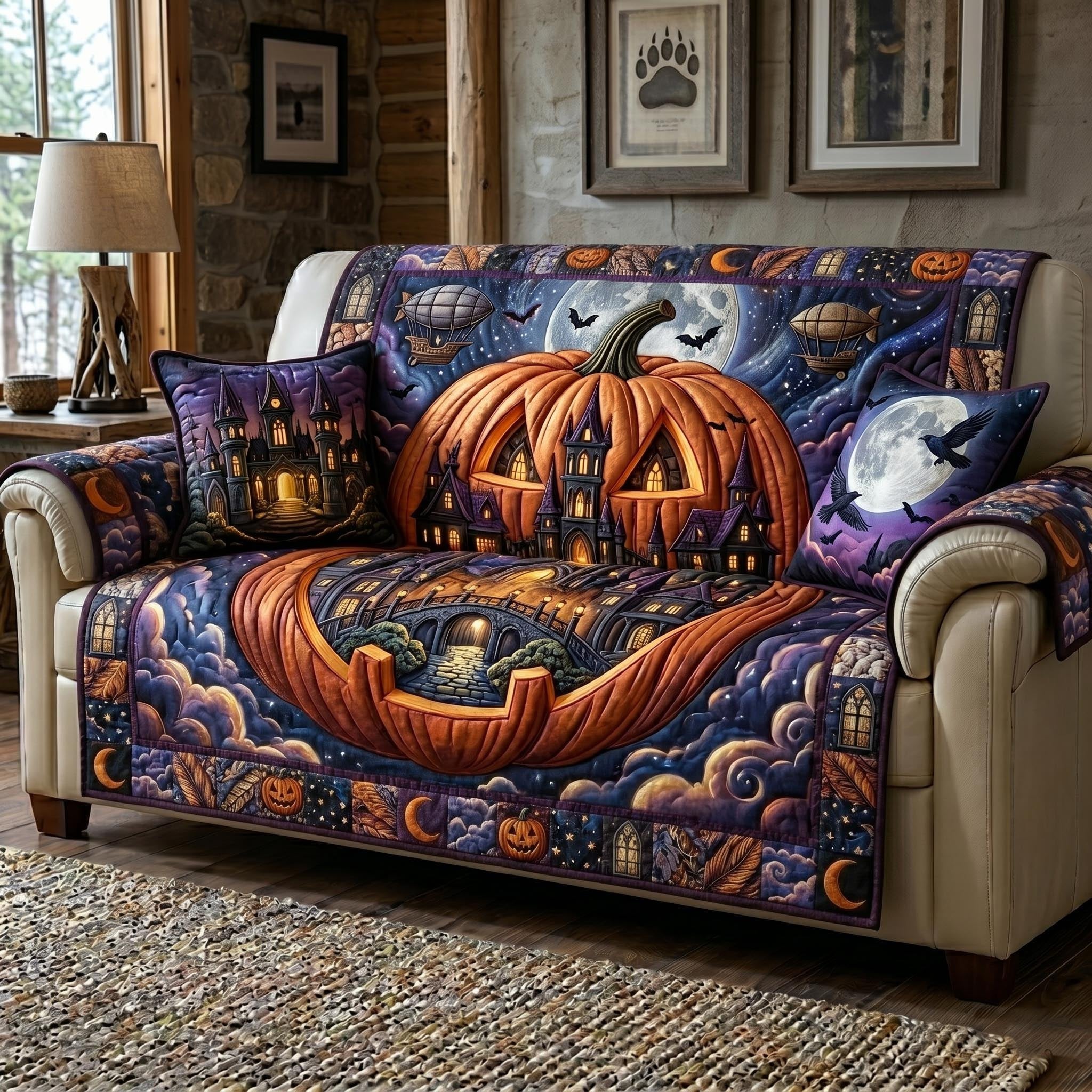 Midnight Pumpkin Sofa Cover