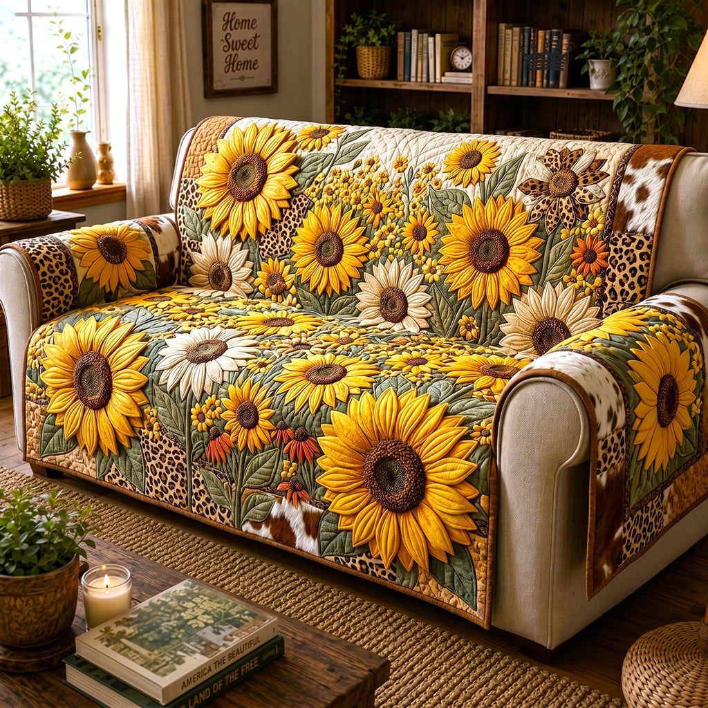 Sunflower Field in Full Bloom Sofa Cover