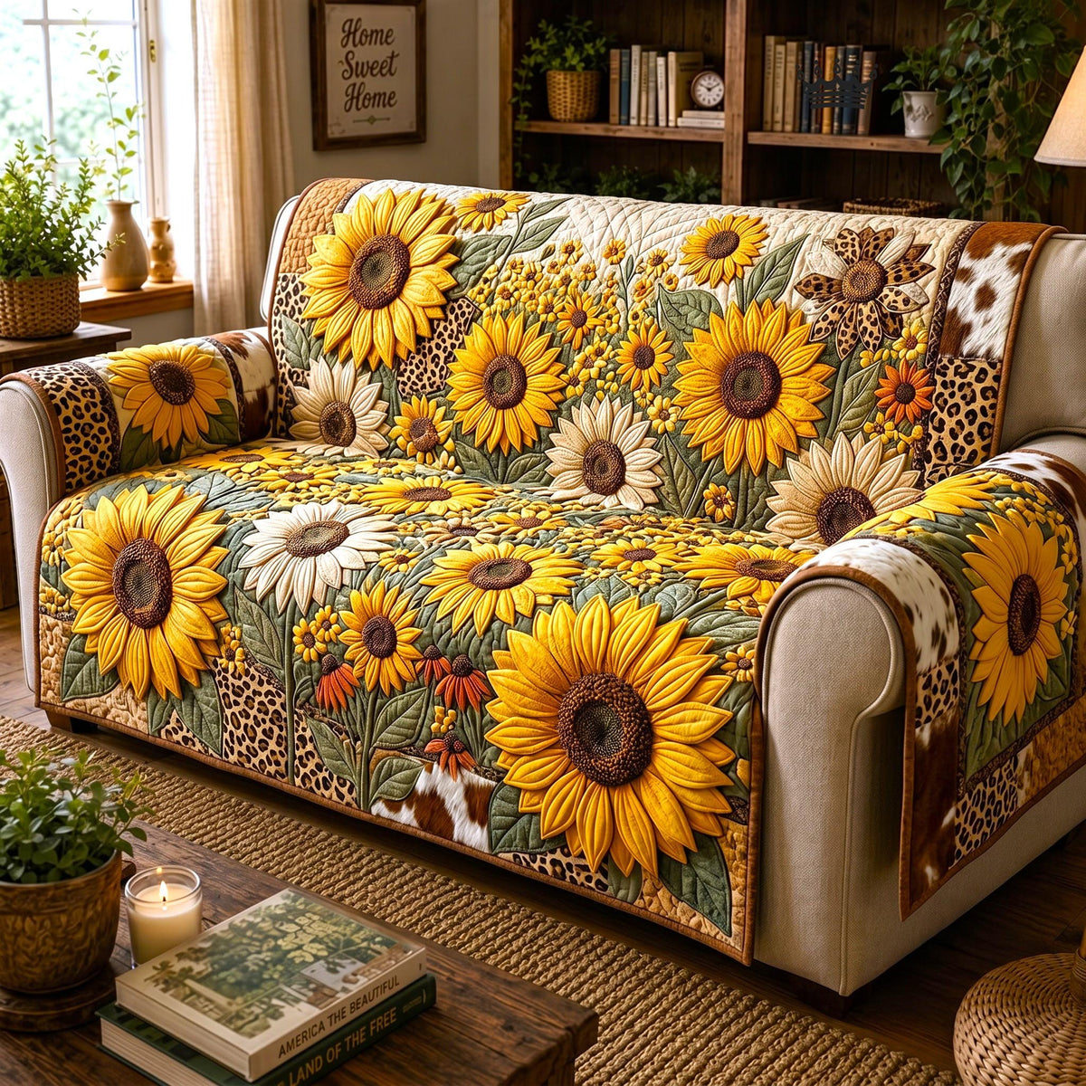 Sunflower Field in Full Bloom Sofa Cover