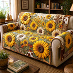 Sunflower Field in Full Bloom Sofa Cover