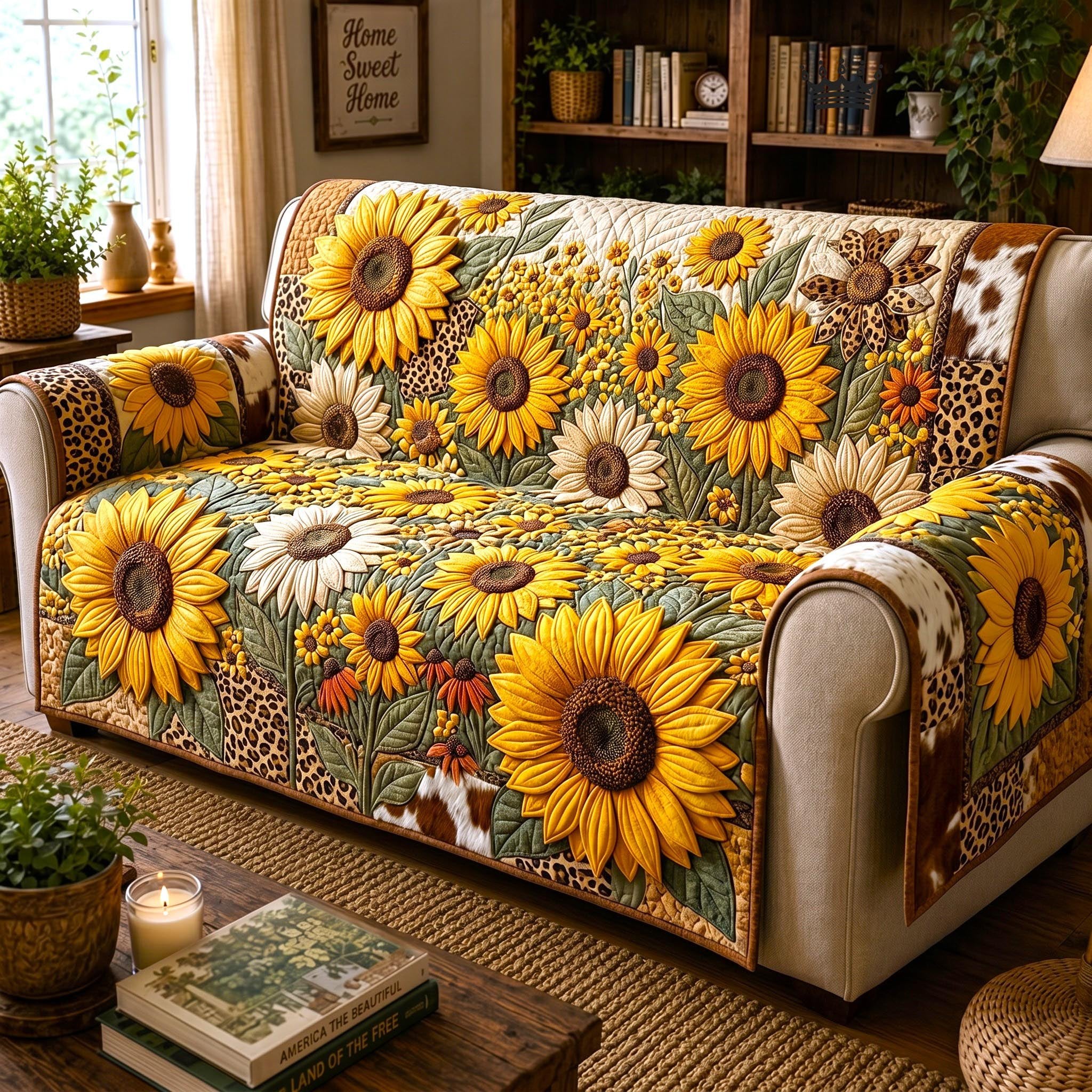 Sunflower Field in Full Bloom Sofa Cover
