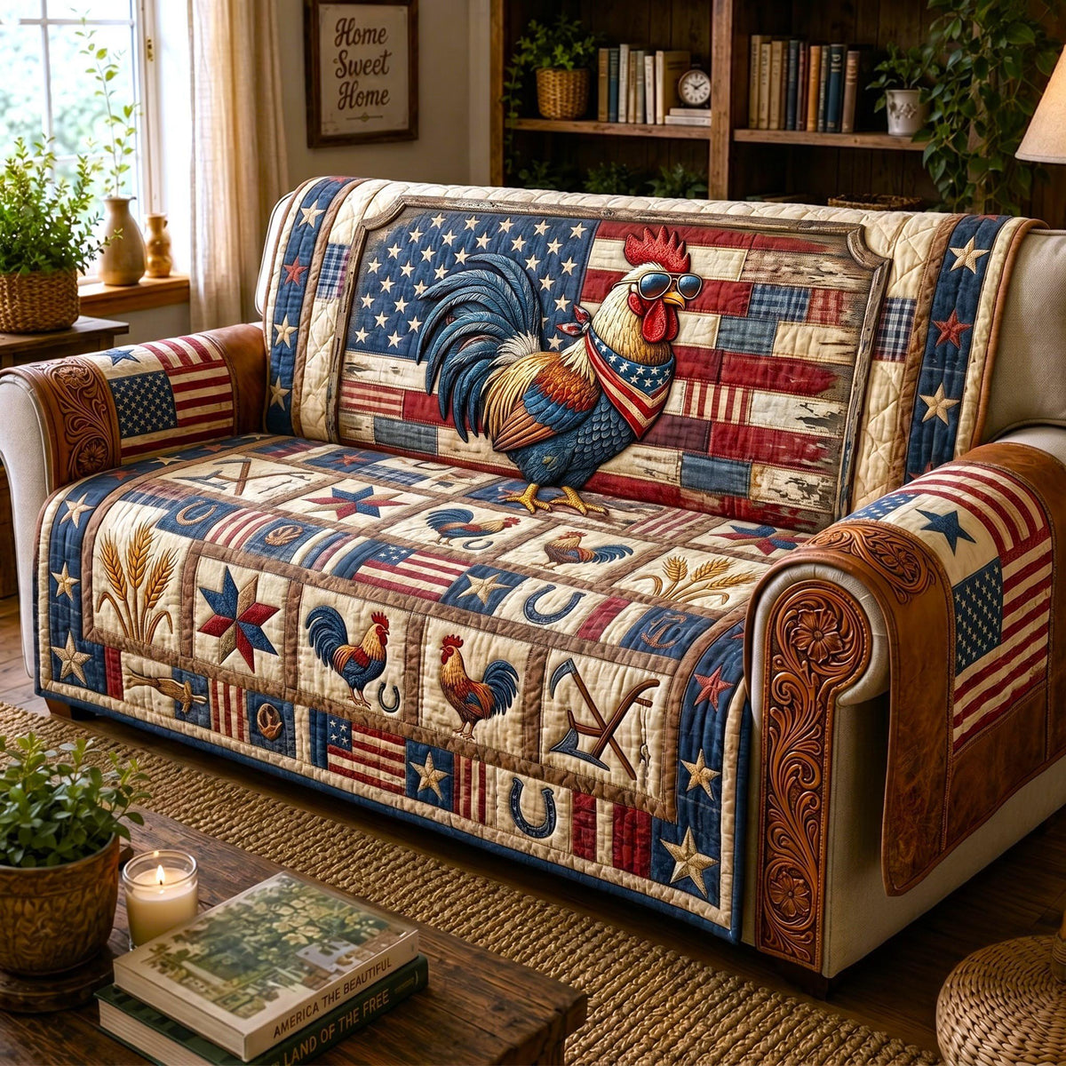American Rooster Sofa Cover