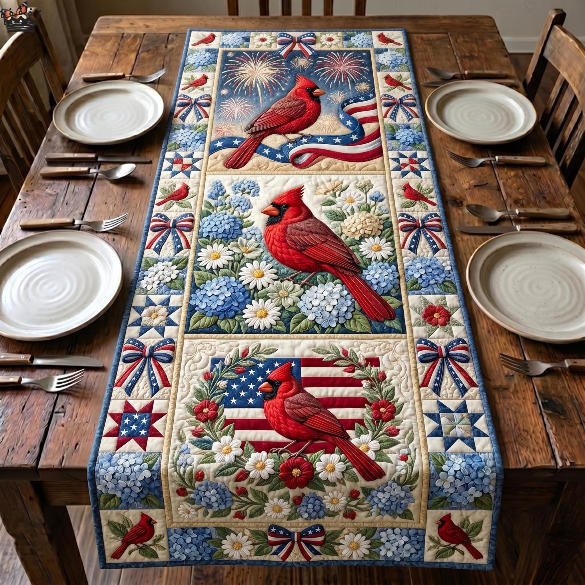 Patriot Cardinal Table Runner