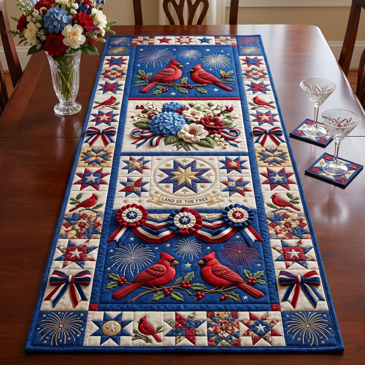 Liberty Cardinal Table Runner