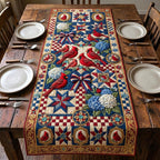 Cardinals with Patchwork Star Blocks Table Runner