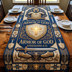 Armor of God with Glowing Cross Table Runner