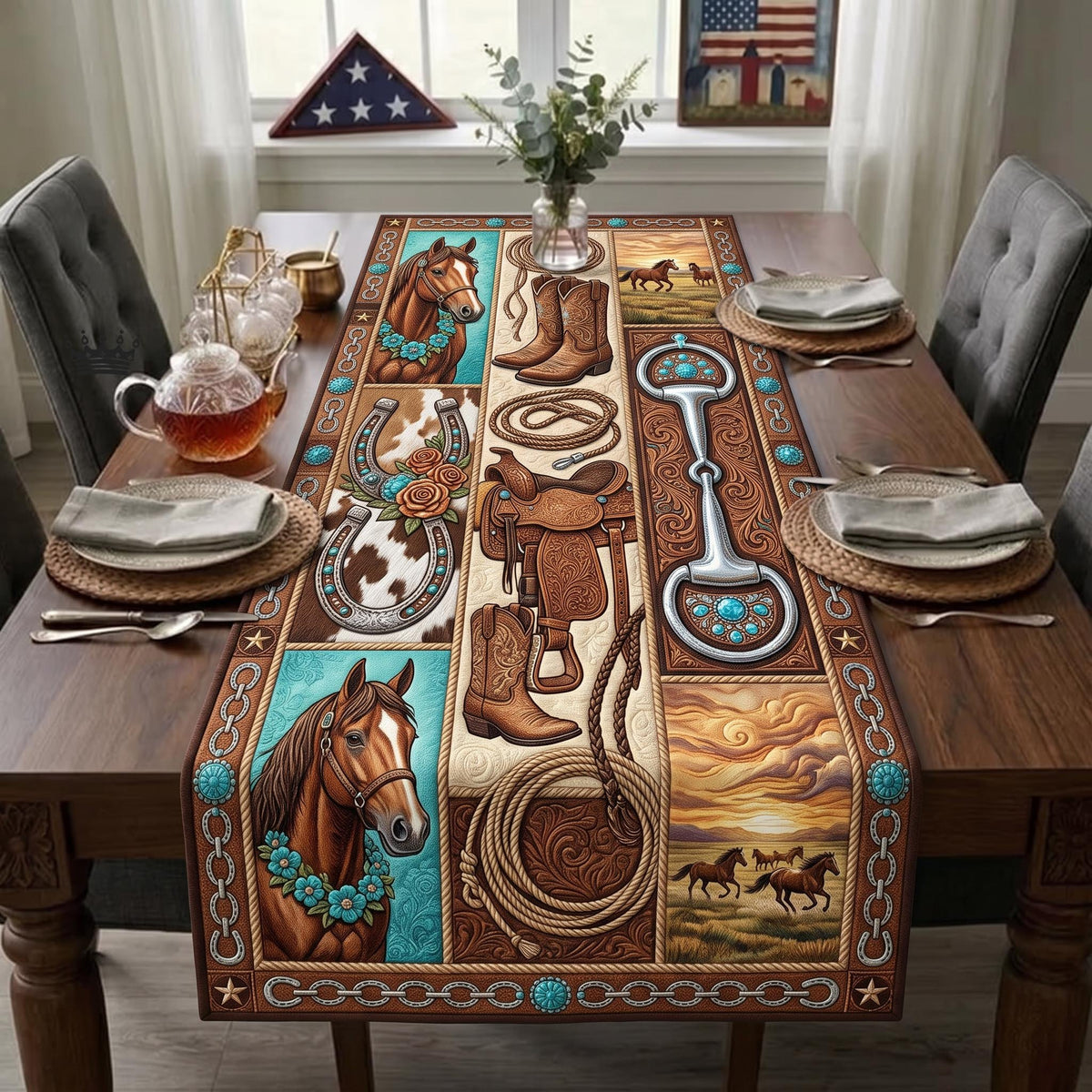 Equestrian Grace Table Runner