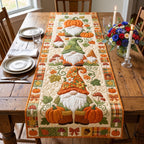 Gnome with Pumpkins and Vines Table Runner