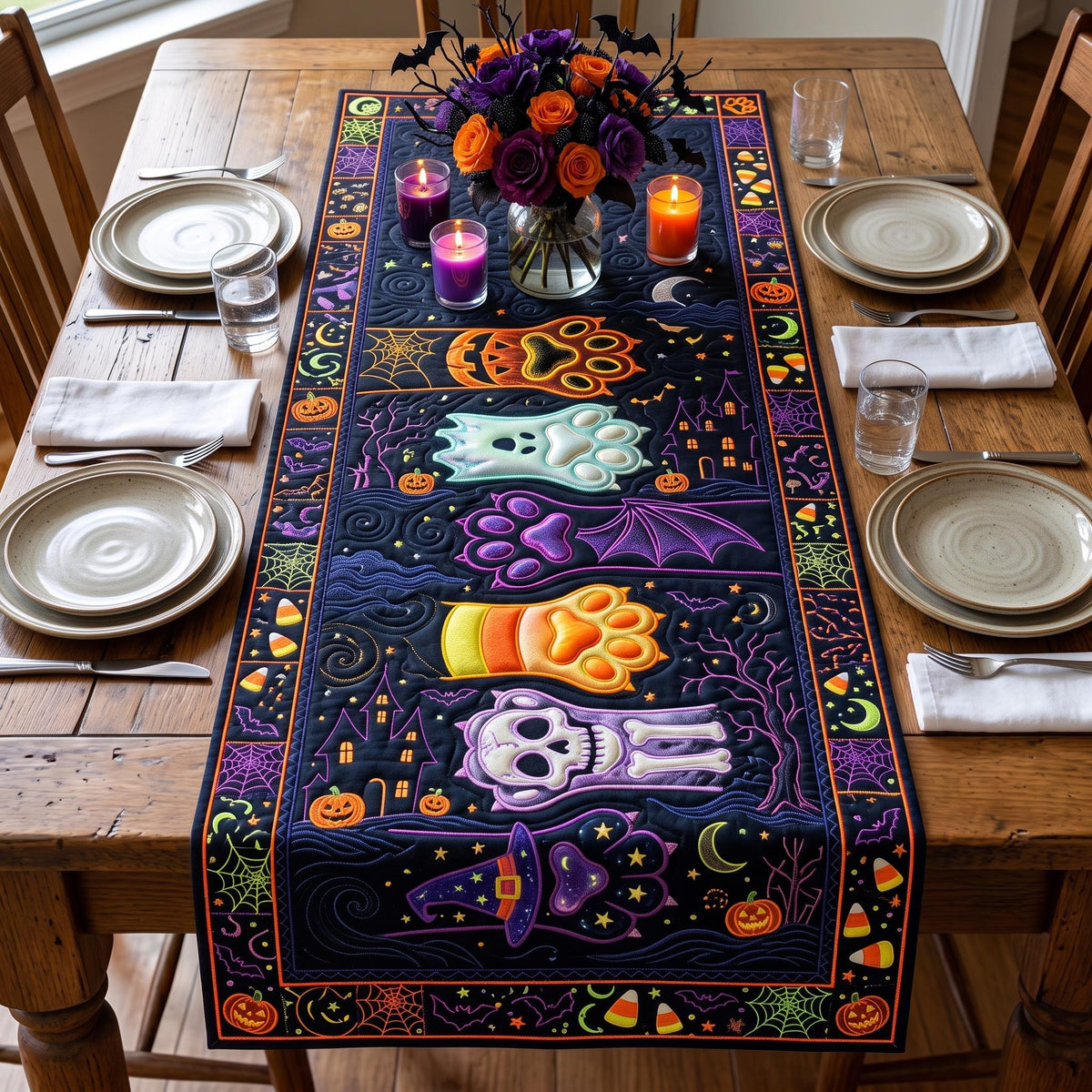Autumn Paws Table Runner